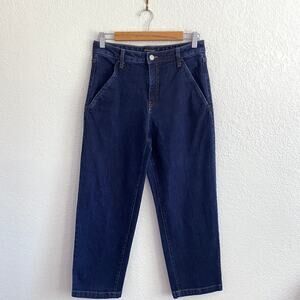 Banana Republic High Rise Barrel Trouser Jeans Dark Wash Slant Pockets 28 Petite